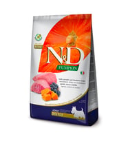 N&D Pumpkin Kuzulu Bal Kabağı Ve Yaban Mersinli Küçük Irk Tahılsız Yetişkin Köpek Maması 2.5 Kg (STD)