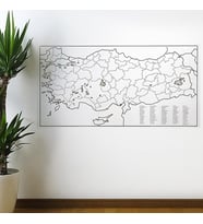Yazılabilir Türkiye Haritası Manyetik Duvar Stickerı 110 x 56 cm (5343)