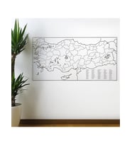 Yazılabilir Türkiye Haritası Manyetik Duvar Stickerı 110 x 56 cm (5343)