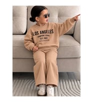Miniğimin Cicileri Los Angeles Pantolonlu Kız Çocuk Takım - Kahve