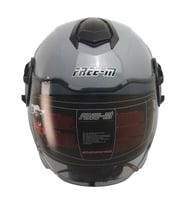 Motosiklet Yarım Kask Double Güneş Vizörlü Sertifikalı Abs Material Motor Kaskı Gri
