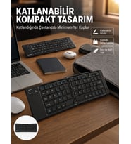 Lexroo Kablosuz Katlanabilir Bluetooth Klavye Telefon Tablet Bilgisayar Uyumlu