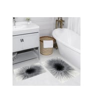 Rovigo Home Dijital Baskılı 2'li Banyo paspas Takımı RVG5154 (Siyah)