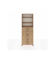 Arges Dolap 4 Raflı 5 Çekmeceli 2 Kapaklı 88x30x243 Çam-Çam