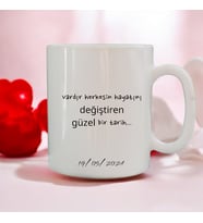 Sevgililer Günü Anlamlı Sözlü , Tarihli , Kişileştirilebilir Hediyelik Kupa