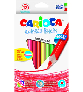 Carioca Jumbo Üçgen Kuru Boya Kalemi 12'Li