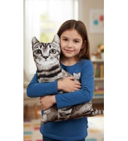 3d Dijital Baskılı Dekoratif Kedi Yastık Tekir