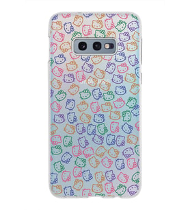 Samsung Galaxy S10E Kapak Hello Kitty Tasarımlı Şeffaf Silikon Kılıf