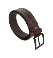 Kahverengi Hakiki Deri Ortası Dikişli Model 4.5 cm. Genişlikli Spor Kemer - 509-61