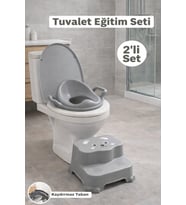 Basamaklı Çocuk Taburesi ve Kulplu Klozet Adaptörü 2'li Tuvalet Eğitim Seti
