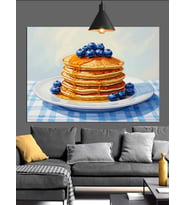 Yaban Mavi Pancake Dekoratif Kanvas - Mdf Ahşap Tablo
