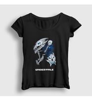 Presmono Kadın Siyah Gaster Blaster Undertale T-Shirt 32166tt