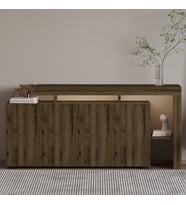 İnarch Dizayn Beliz LED Işıklı Modern Konsol – 170 cm, 4 Kapaklı ve İç Raflı Depolama, Şık Tasarım (Açık Ceviz)