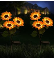 YY-24 2'li Set LED Işıklı Güneş Enerjili Ayçiçeği  Bahçe, Balkon ve Peyzaj Aydınlatma