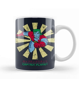 Captain Planet Retro Japanese Kupa Bardak Porselen