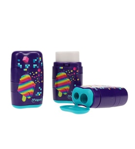 Maped Connect Pixel Party Çift Delikli Silgili Kalemtıraş 049223