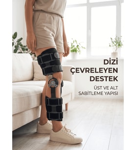 Lexroo Ayarlanabilir Açı Kontrollü Dizlik Yan Destekli Menteşeli Diz Sabitleme Aparatı