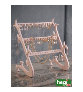 Şık 3 Bölmeli Takı ve Küpe Standı – Modern ve İşlevsel Organizer