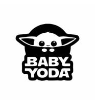Baby Yoda Araba Stickeri siyah 16x14 CM (Siyah)