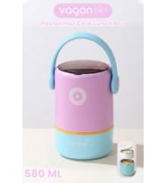 580 ML Sızdırmaz 2 Kaseli 304 Paslanmaz Çelik Lunch Box Yeni Nesil Sefer Tası Kaşıklı Askılı -1267580 (Mor)