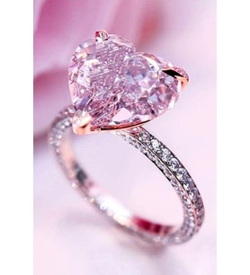PIRLANTA KESİM PEMBE KALPLİ TEKTAŞ YÜZÜK / EVLİLİK TEKLİFİ /SEVGİLİLER GÜNÜ / LİFE