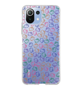 Xiaomi Mi 11 Lite Uyumlu Kapak Hello Kitty Tasarımlı Şeffaf Silikon Kılıf