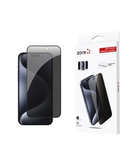 Apple iPhone 15 Pro Max Uyumlu Zore Anti-Dust Privacy Temperli Ekran Koruyucu (Siyah)