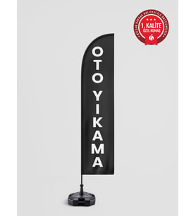 Oto Yıkama Yelken Bayrak Set - Raşel Kumaş 1. Kalite
