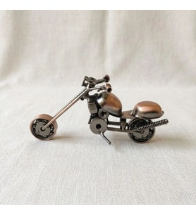 Kişiye Özel İsimli El Yapımı Metal Motosiklet Biblo - Chopper Maket Motor Erkeğe Hediye