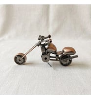 Kişiye Özel İsimli El Yapımı Metal Motosiklet Biblo - Chopper Maket Motor Erkeğe Hediye