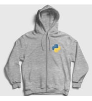 Presmono Unisex Gri Logo Python Developer Yazılımcı Fermuarlı Kapüşonlu Sweatshirt 336502tt (Gri)