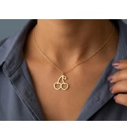 Kişiye Özel Tatlı Kiraz Kolye 925K Gümüş (Gold)