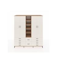 Kronos Dolap 9 Raflı 10 Çekmeceli 2 Askılı 220x59x243 Çam-Aytaşı/Aytaşı