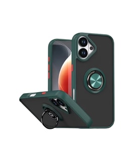 iPhone 17 Montreal Yüzüklü Silikon Kapak - Yeşil