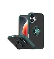 iPhone 17 Montreal Yüzüklü Silikon Kapak - Yeşil