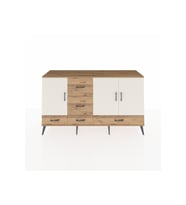 Kronos Konsol 4 Raflı 5 Çekmeceli 3 Kapaklı 176x59x99 Çam-Aytaşı/Çam
