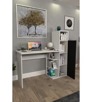 Moonlife Diamond Dolaplı Çalışma Masası Beyaz-Siyah