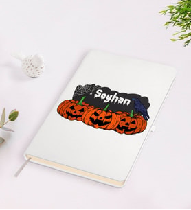 BK Gift Kişiye Özel Happy Halloween Tasarımlı Beyaz Defter-19
