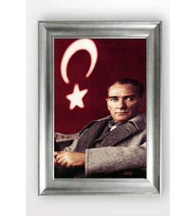 Gümüş Çerçeveli Atatürk Tablo cv754