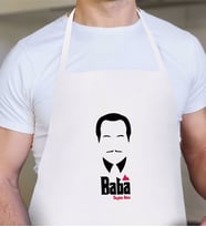 BK Gift Kişiye Özel Godfather Baba Tasarımlı Beyaz Mutfak Önlüğü-12