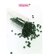 Dökme Cam Kum Boncuk Büyük Boy (6/0) 4 mm - 60 Gram - Şeffaf Koyu Yeşil - BNC136