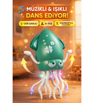 Dansçı Kali Müzikli Işıklı Hareketli Ahtapot USB Şarjlı Akıllı Dans Eden Oyuncak (Yeşil)