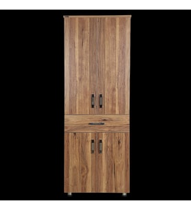 Çok Amaç 12688 Dolap 180 Model Hard Parlak CEVİZ Suntalem 4Raf 1Çekmec El Yapım (KAHVE)