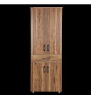 Çok Amaç 12688 Dolap 180 Model Hard Parlak CEVİZ Suntalem 4Raf 1Çekmec El Yapım (KAHVE)