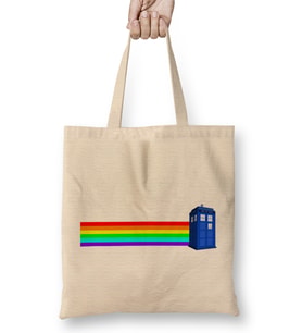 Rainbow Tardis Doctor Who Bez Çanta Uzun Saplı