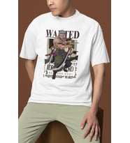 Tasarım Wanted Roronoa Zoro Baskılı Unisex Oversize One Piece Anime Karakter Tişört