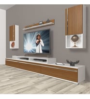 Decoraktiv Ekoflex 270TA Mdf Tv Ünitesi Tv Sehpası - Beyaz Ceviz (Beyaz - Ceviz)