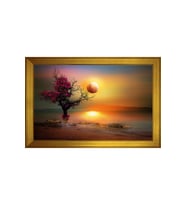 Manzara Temalı Kanvas Tablo 50 x 70 cm Gold Çerçeve