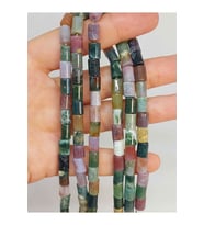 Bileklik Boy Akik Taşı Silindir Kesim 5.5x7.5mm Yarım Dizi (49304) (18CM UZUNLUĞUNDADIR)