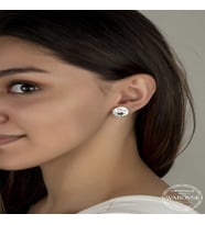 S-warovski Crystal Taşlı Gümüş Çivili Kadın Küpe
